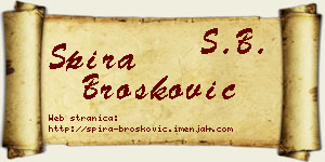 Spira Brošković vizit kartica